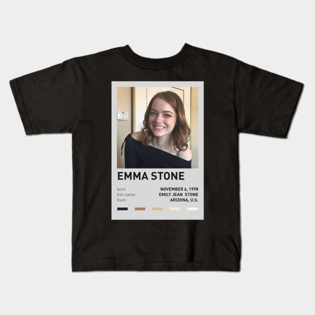 Emma Stone Kids T-Shirt by sinluz